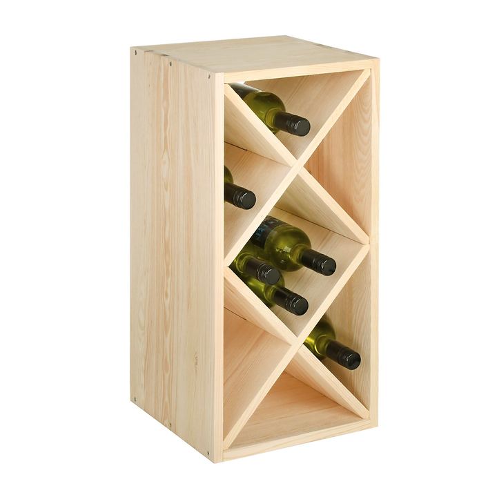 Weinregal Modul RAUTEN schmal, natur von VINCASA