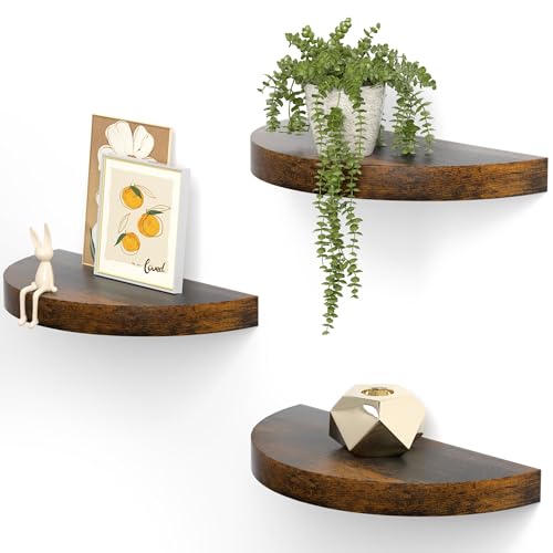 VINCOURNA 3er-Set Wandregal, 39CM(B) Rustikal Regalbrett Holz, Regalboden zum Aufhängen, Schweberegal für Bad, Badezimmer, Küche, Büro, Kinderzimmer, Wohnzimmer, Deko Wandbrett-Karbonisiert Schwarz von VINCOURNA