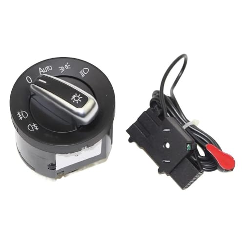 Kompatibel Mit VW Für Rabbit Für Golf MK5 MK6 2006 2007 2008 2009 Auto-Scheinwerfer-Nebelscheinwerfer-Steuerschalter Auto-Sensor 5ND941431B Hauptlichtschalter(1 SET) von VINCTV