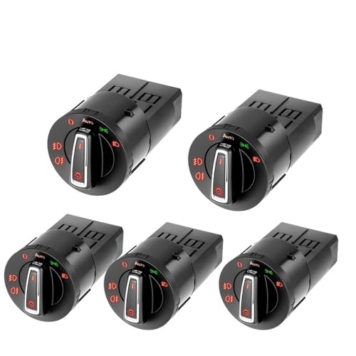 Kompatibel Mit VW Für Tiguan Für Touran Für Golf Für J&etta MK5 6 Auto Scheinwerfer Scheinwerfer Schalter Lichtsensor Modul Steuersensor Hauptlichtschalter(5PCS 14Pin) von VINCTV