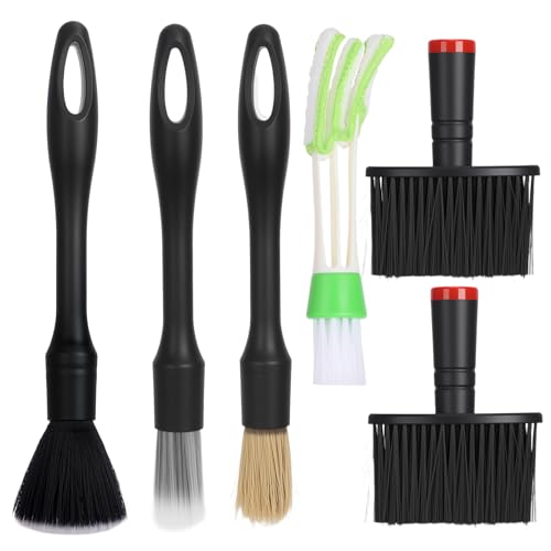 6 Stück Detailing Pinsel Autoreinigung Innenraum, Weiche Reinigungspinsel Auto Bürste, Multifunktionale Auto Pinsel Innenraum, Staubpinsel Car Detailing Set für Auto Air Outlet Gap Armaturenbrett von VINEST