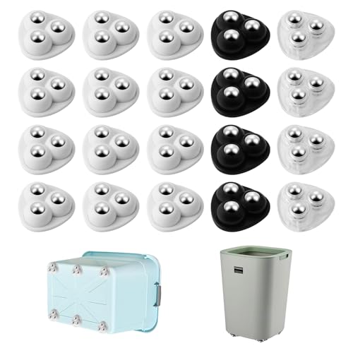 VINEST 20Pcs 360° Drehbare Kugelrollen für Möbel, 3 Edelstahl Perlen Universalrad Mini Rollen für Küchengeräte, 3 Farben Möbelrollen Klein mit 20 Selbstklebender Kleber, für Mülltonnenbox, Regale VINEST 20Pcs 360° Drehbare Kugelrollen für Möbel, 3 Edelstahl Perlen Universalrad Mini Rollen für Küchengeräte, 3 Farben Möbelrollen Klein mit 20 Selbstklebender Kleber, für Mülltonnenbox, Regale von VINEST
