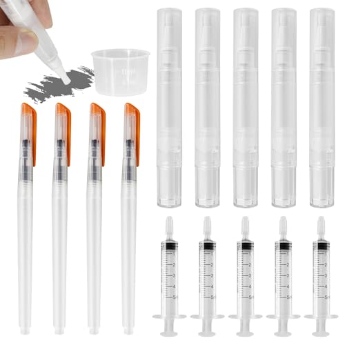 VINEST 9 Stück Ausbesserungsstifte 5/10ml, Nachfüllbarer Lackstift zur Reparatur von Wandfarbe Möbeln Tapeten, Wandfarbe Stift mit Pinselstifte für Lackkratzer, mit Spritze Bequeme Farbeinspritzung von VINEST