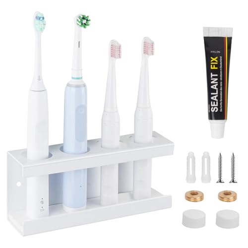 VINEST Zahnbürstenhalter Elektrische Zahnbürste, Edelstahl Zahnbürstenhalter Wand, Toothbrush Holder mit Kieselgur Grundplatte, Zahnputzbecherhalter Ohne Bohren oder Stanzen für Badezimmer Küchen von VINEST