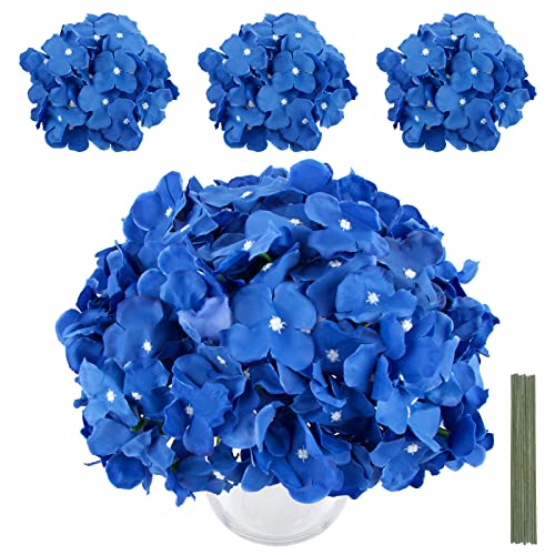 VINFUTUR 10 Stücke Künstliche Blumen Hortensie Blumenköpfe Kunstblumen Seidenbumen Hydrangea Blütenköpfe mit Künstlich Blumenstiel für DIY Hochzeit Party Home Tisch Blumensträuße von VINFUTUR