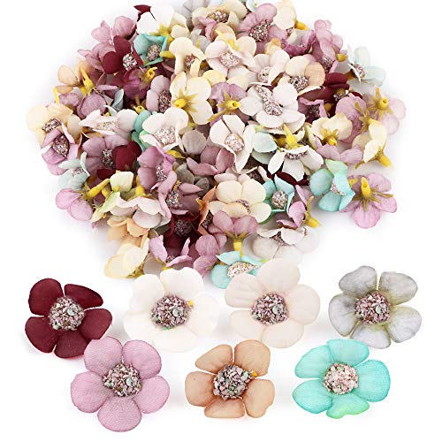 VINFUTUR 150 Stücke Künstliche Blumen Gänseblümchen Blütenköpfe Kunstblumen Blumenköpfe Bunt Mini Seidenblumen für Basteln Scrapbooking Hochzeit Party Home Deko - Zufällige Farbe von VINFUTUR