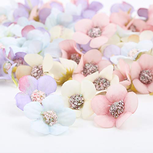 VINFUTUR 80 Stücke Künstliche Blumen Gänseblümchen Blütenköpfe Kunstblumen Blumenköpfe Bunt Mini Seidenblumen für Basteln Scrapbooking Hochzeit Party Home Deko - Zufällige Farbe von VINFUTUR