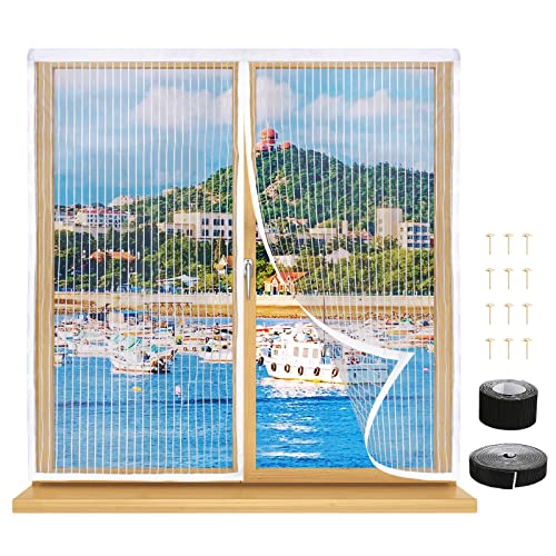 VINFUTUR Fliegengitter Fenster Magnet 120×120cm, Fliegenschutz Insektenschutz magnetische Fliegengitter für Innen Außen Fenster von VINFUTUR