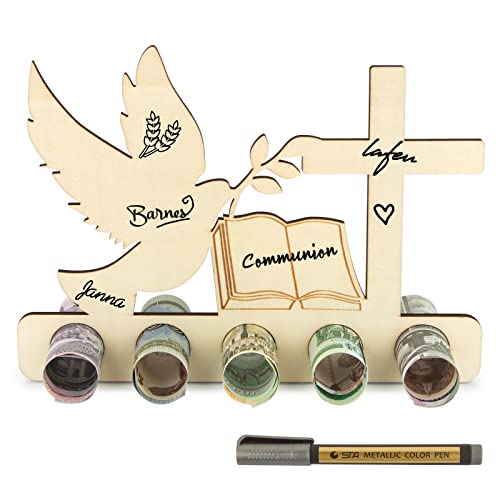 VINFUTUR Geldgeschenk Kommunion Holz Kreative Konfirmation Geschenke, Kommunion Konfirmation Taufe Geldgeschenk Verpackung für Mädchen Junge Geschenkidee, Holz Dekoartikel VINFUTUR Geldgeschenk Kommunion Holz Kreative Konfirmation Geschenke, Kommunion Konfirmation Taufe Geldgeschenk Verpackung für Mädchen Junge Geschenkidee, Holz Dekoartikel von VINFUTUR