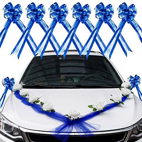 VINFUTUR Hochzeit Autoschmuck Auto Deko Rosen Künstlich Blumen Rosen Autoschleifen Wedding Car Deco für Hochzeitsdeko Hochzeitsauto Deko von VINFUTUR