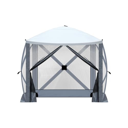 VINGLI 7x7 Pop Up Pavillon Zelt, Tragbares Easy Up Screen Zelt für Camping mit Moskitonetz, Camping Baldachin Shelter Zelt mit Tragetasche, Erdspieße von VINGLI