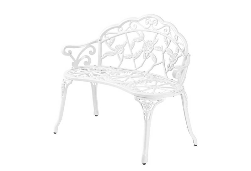 VINGLI Bank Gartenbank Metall Aluminium Rose, wetterfeste Sitzbank für 2 Sitzer von VINGLI