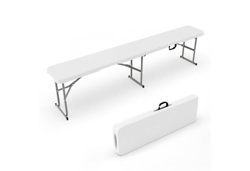 VINGLI Bierzeltgarnitur 2 x Bierbank 183cm, (2er Set, 2-tlg., 2 Bierbänke), Klappbar, mit Tragegriff, Platzsparend, Weiß von VINGLI