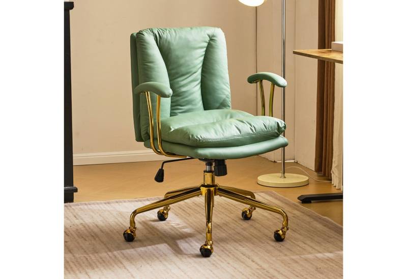 VINGLI Bürostuhl Ergonomisch, Schreibtischstuhl mit Goldenen Armlehnen, Chefsessel von VINGLI