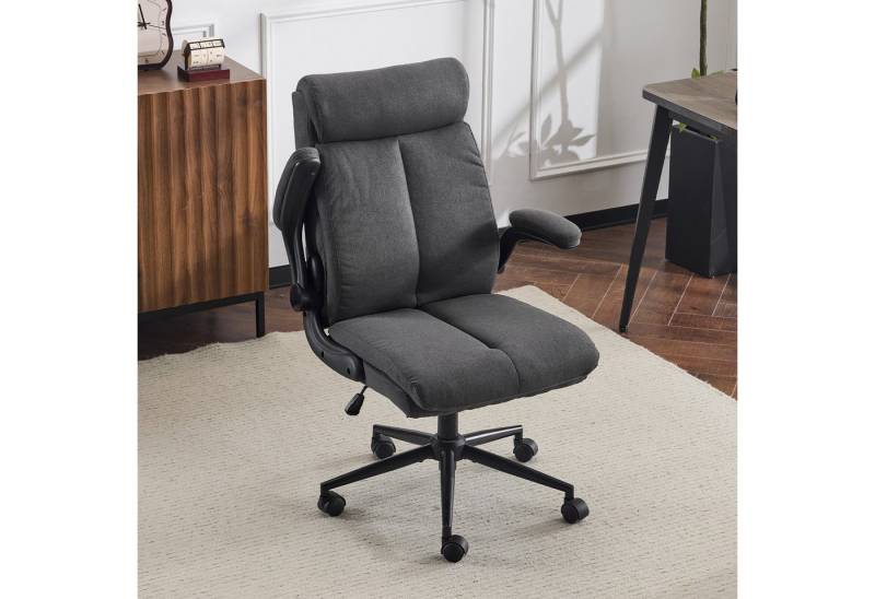 VINGLI Bürostuhl Ergonomischer Schreibtischstuhl mit hochklappbarer Armlehne, Wippfunktion 105°-120°, Höhenverstellbar, 150KG Belastbarkeit von VINGLI