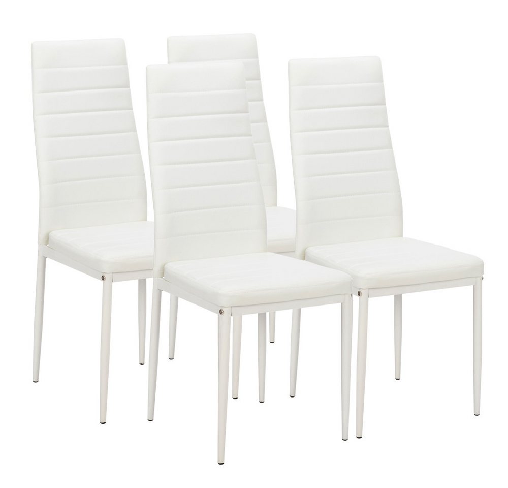 VINGLI Esszimmerstuhl Küchenstühle mit Rückenlehne, Polsterstuhl mit Metallbeine (4 St), 6er Set von VINGLI
