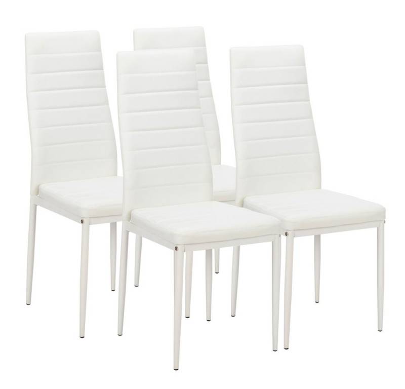 VINGLI Esszimmerstuhl Küchenstühle mit Rückenlehne, Polsterstuhl mit Metallbeine (4 St), 6er Set von VINGLI