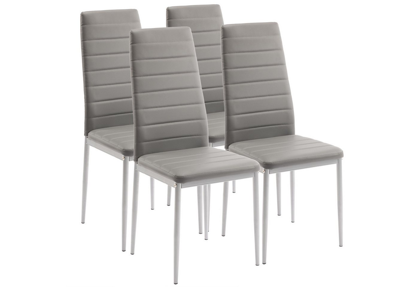 VINGLI Esszimmerstuhl Küchenstühle mit Rückenlehne, Polsterstuhl mit Metallbeine (4 St), 6er Set von VINGLI