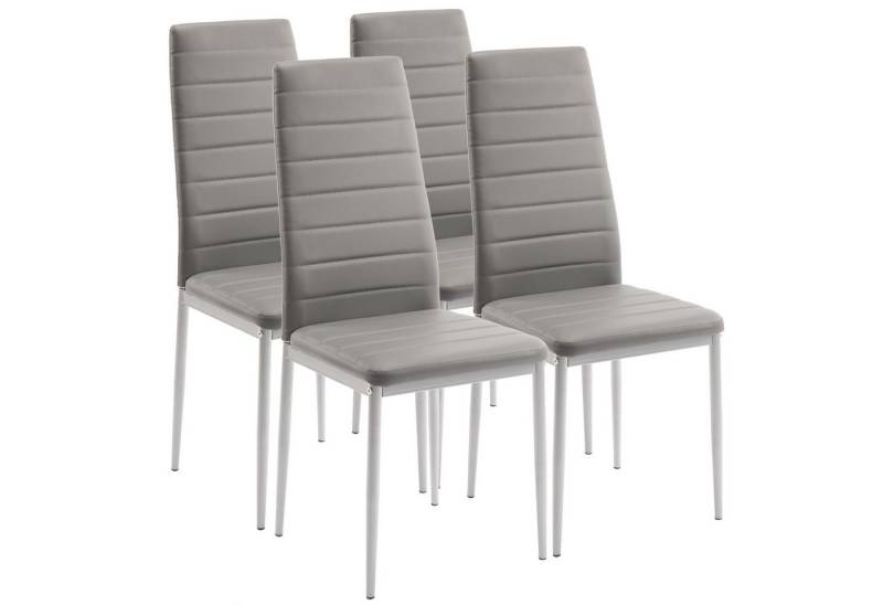 VINGLI Esszimmerstuhl Küchenstühle mit Rückenlehne, Polsterstuhl mit Metallbeine (4 St), 6er Set von VINGLI