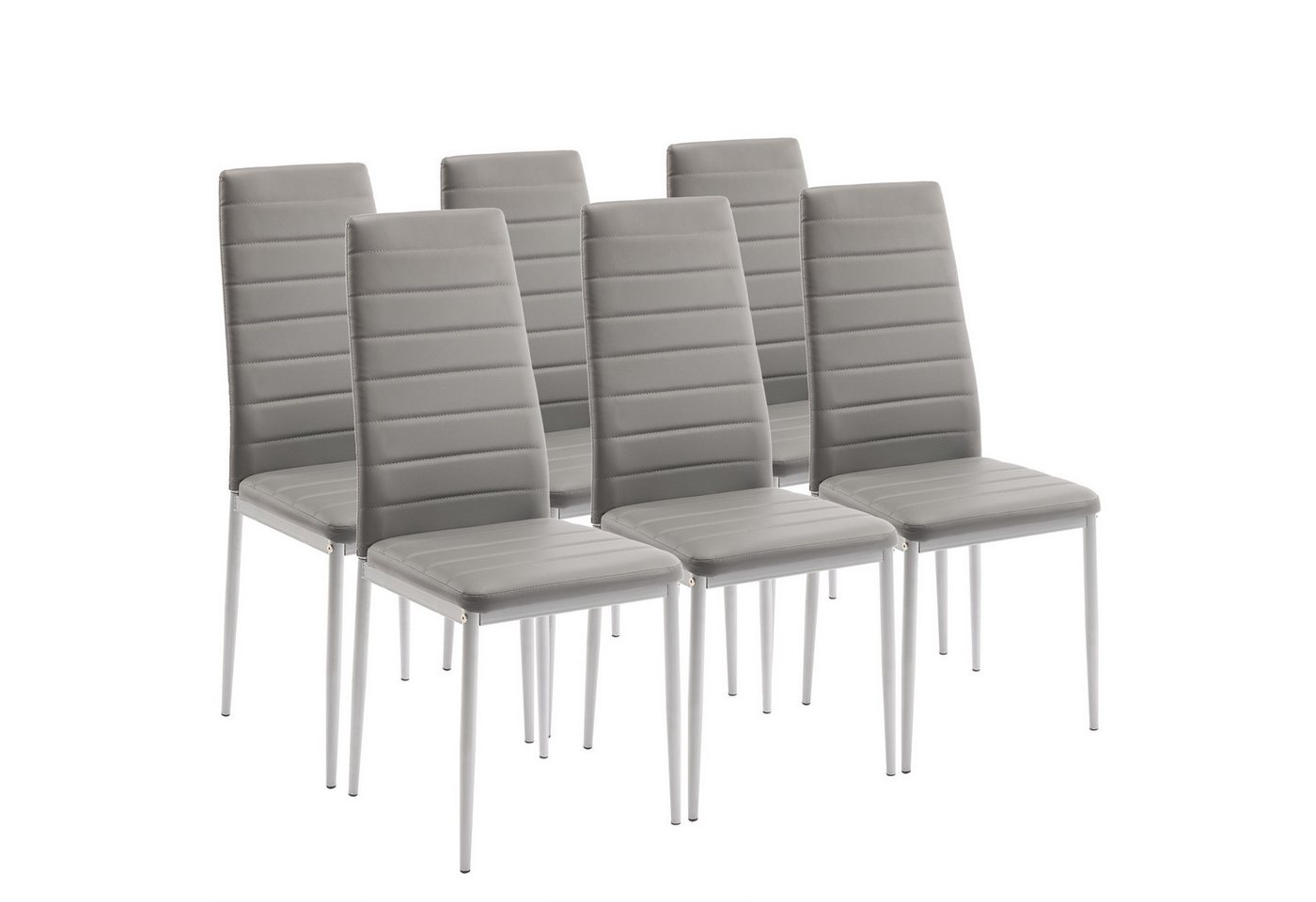 VINGLI Esszimmerstuhl Küchenstühle mit Rückenlehne, Polsterstuhl mit Metallbeine (6 St), 6er Set von VINGLI