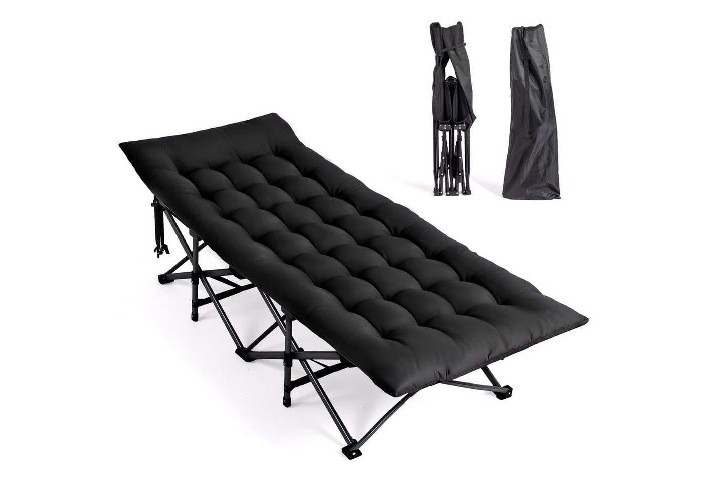 VINGLI Feldbett klappbar mit Matratze – Campingbett aus 600D Oxford Klappliege für Garten, Camping & Strand, 190×71x36 cm, Grau/Schwarz VINGLI Feldbett klappbar mit Matratze – Campingbett aus 600D Oxford Klappliege für Garten, Camping & Strand, 190×71x36 cm, Grau/Schwarz von VINGLI