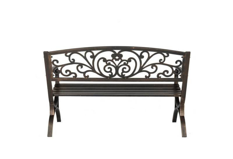 VINGLI Gartenbank Metall, Wetterfeste Sitzbank für 2-3 Sitzer, für Garten Balkon Hof von VINGLI