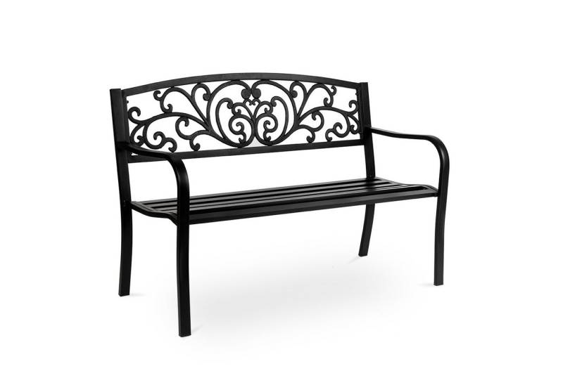VINGLI Gartenbank Metall, Wetterfeste Sitzbank für 2-3 Sitzer, für Garten Balkon Hof von VINGLI