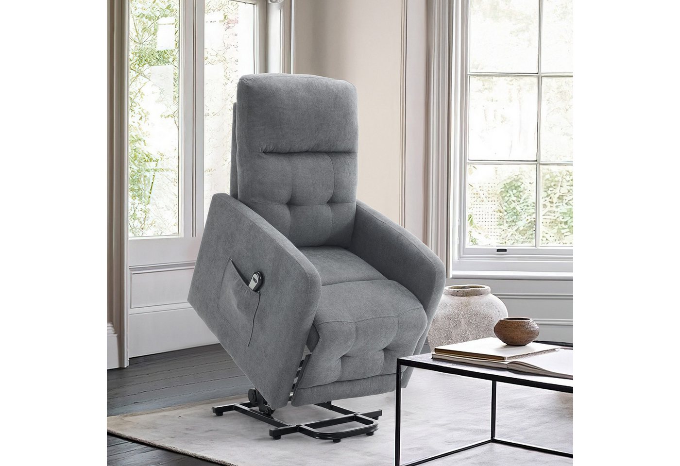 VINGLI Relaxsessel Fernsehsessel mit Liegefunktion Aufstehhilfe, TV-Sessel, mit einer Seitentasche, 90° - 160°, bis 160 kg, Grau VINGLI Relaxsessel Fernsehsessel mit Liegefunktion Aufstehhilfe, TV-Sessel, mit einer Seitentasche, 90° - 160°, bis 160 kg, Grau von VINGLI