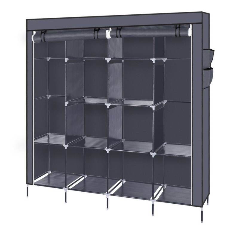 VINGLI Stoffschrank Offener Kleiderschrank Stoff, 169,5 x 45 x 181,5 cm Stoffschrank mit Kleiderstange von VINGLI