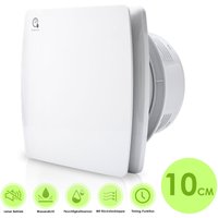 Vingo - swanew 100mm Badlüfter Ventilator mit Feuchtesensor,Abluftventilator mit Rückstauklappe und Timerzur,Für Bad,WC und Küche,Wandventilator von VINGO