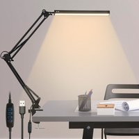 10W led Schreibtischlampe FlexBar Tischlampe Büroleuchte Beleuchtung Dimmbar 3 Farbtemperaturen,10 Helligkeitsstufen für Arbeiten,Lernen von VINGO