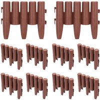 Swanew 20 stücke Beeteinfassung Gartenpalisade Raseneinfassung 2.8m Rasenkante Palisade Beetumrandung aus pp , Braun von VINGO