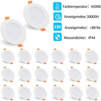 20x led Einbaustrahler Decken-Spots 5W led Spot Einbauleuchte KaltWeiß von VINGO