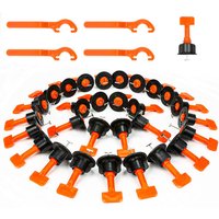 Swanew 220 Stück Fliesen Nivelliersystem Kit Wiederverwendbar Fliesen Nivellierer Set Verstellbar Fliesen Abstandshalter mit Spezialschlüssel von VINGO