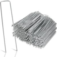 Vingo - 250 Stück Ø2.8mm Heringe Stahl verzinkt 150x25mm, Erdanker Bodenanker, Rostbeständig, Angeschrägte Enden, für Unkrautvlies, Zaun Vingo - 250 Stück Ø2.8mm Heringe Stahl verzinkt 150x25mm, Erdanker Bodenanker, Rostbeständig, Angeschrägte Enden, für Unkrautvlies, Zaun von VINGO