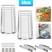 Swanew 2x Küchenschublade Schubladen Drahtkorb TeleskopSchublade Ablagen Schrankauszug 30cm Swanew 2x Küchenschublade Schubladen Drahtkorb TeleskopSchublade Ablagen Schrankauszug 30cm von VINGO