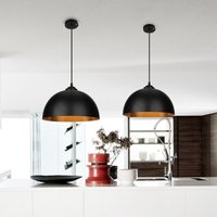 Vingo - 2x Pendelleuchte Lampenschirm Küche Hängelampe Design Hänge-Leuchte hängende - schwarz von VINGO