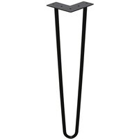 4 Stück tischbeine metall schwarz Tischkufen Haarnadel Tischbein 12 mm, Hairpin Legs aus Stahl, 2-Stange Bein, 30 cm - Vingo von VINGO