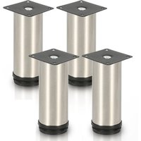 4X Möbelfüße Sockelfüße Sockelfüße Stellfuß Couchfüße Möbelfuß Verstellbar-Edelstahl-60mm von VINGO