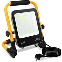 50W Fluter stativ led Fluter Flutlicht Kaltweiß Gelb Stativ Baustrahler Scheinwerfer Baulampe Außenbereich Innen Garten Garage - kaltweiß - Vingo von VINGO