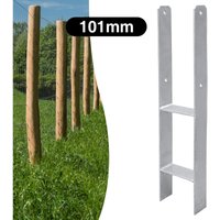 8x Pfostenanker H-Träger Pfostenanker Vierkantholzpfosten fuer Pfosten Materialstärke 4.75 mm für Carports Pfahlbauten Wildtürme Zäune Pergola 101MM von VINGO