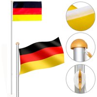 Vingo - swanew Aluminium Fahnenmast 6,50m inkl Seilzug inkl Deutschlandfahne Flaggenmast Mast Flagge Alu Vingo - swanew Aluminium Fahnenmast 6,50m inkl Seilzug inkl Deutschlandfahne Flaggenmast Mast Flagge Alu von VINGO