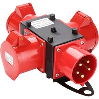 Vingo - Baustromverteiler Verteiler 3 x cee 400V/32A IP44 CEE-Steckdose 5 Polig Mit Sicherheitsklappdeckeln Für Baustelle von VINGO