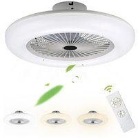 Vingo - Deckenventilator 80w Fernbedienung Timer Dimmbar led Dimmbar Deckenleuchte Ventilator für Wohnzimmer Runden von VINGO