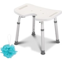 Duschhocker Badhocker Höhenverstellbar Duschstuhl bis 136kg Badsitz Anti-Rutsch U-förmige Sitzplatte Duschhocker Badhocker Höhenverstellbar Duschstuhl bis 136kg Badsitz Anti-Rutsch U-förmige Sitzplatte von VINGO