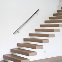 Vingo Edelstahl Handlauf Treppengeländer Geländer und Handläufe Wandhandlauf Wand Treppe Wandhalterung Innen & Außen 100 cm von WOLKETON