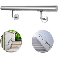 Wolketon - vingo Edelstahl Handlauf Treppengeländer Geländer und Handläufe Wandhandlauf Wand Treppe Wandhalterung Innen & Außen 160 cm von WOLKETON