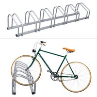 Vingo - Fahrradstaender Boden und Wandmontage, Mehrfachstaender Fahrradparker, Aufstellstaender, Silber (für 6 Fahrraeder) von VINGO