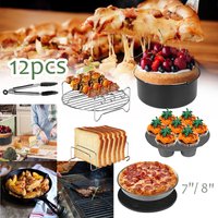 Vingo - Heißluftofen Heißluftfritteuse Fritteuse Backzubehör,Grillzubehör Pizza Pfanne Kuchenfass Pizzapfanne Silikonmatte 12tlg 7''8'' Zubehör von VINGO