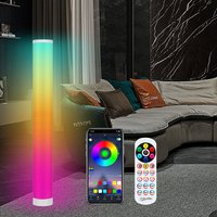 LED Stehleuchte Stehlampe,6W Lichtsäule 104cm, RGB Dimmbar, Atmosphäre Lampe, Moderne Metall EckLampe - Weiß von VINGO